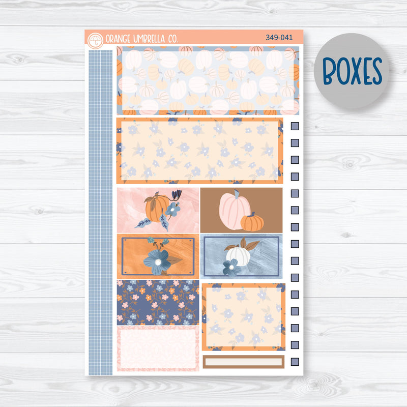 Romantic Autumn Pumpkin Kit | Plum Vertical Priorities 7x9 Planner Kit Stickers | Wonderfall | 349-041