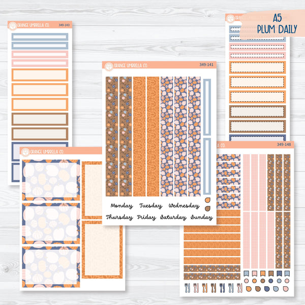 Romantic Autumn Pumpkin Kit | A5 Plum Daily Planner Kit Stickers | Wonderfall | 349-141