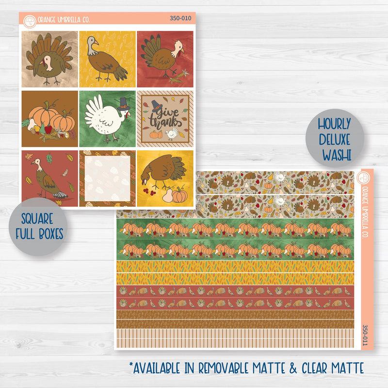 Thanksgiving Planner Kit | Weekly Planner Kit Stickers | Turkey Trot | 350-001