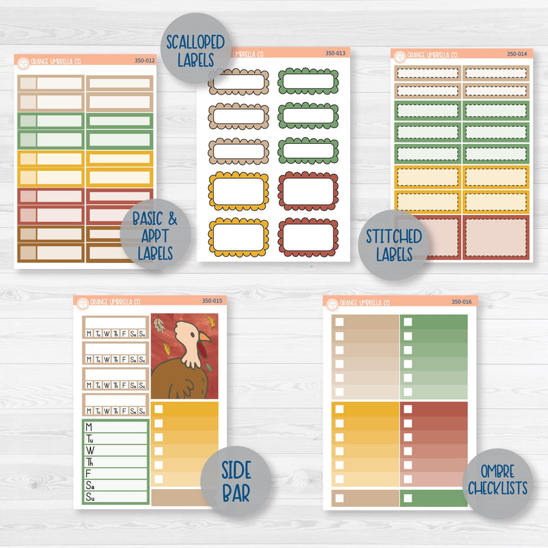 Thanksgiving Planner Kit | Weekly Add-On Planner Kit Stickers | Turkey Trot | 350-012