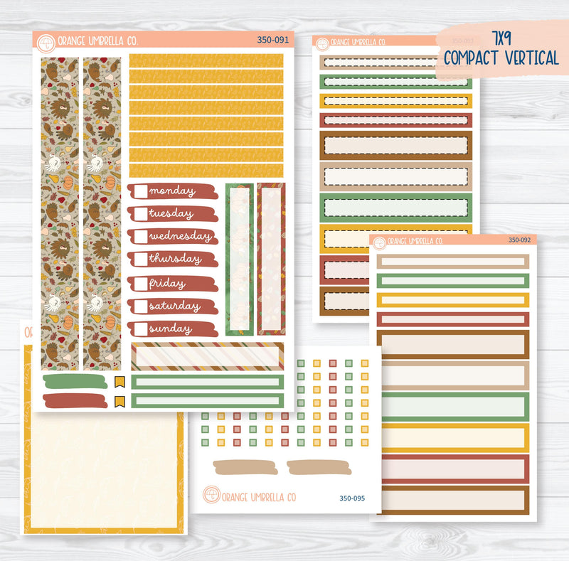 Thanksgiving Planner Kit | 7x9 Compact Vertical Planner Kit Stickers | Turkey Trot | 350-091