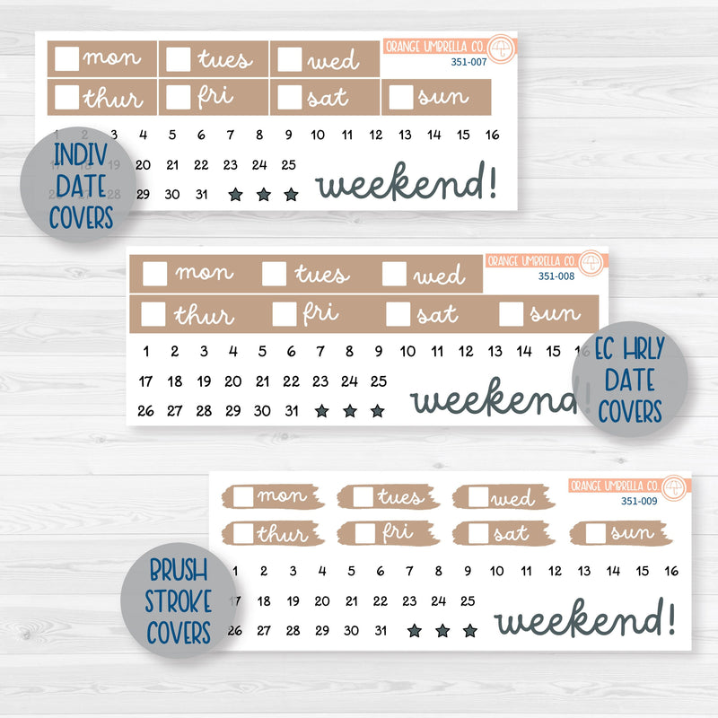 Neutral Florals And Shapes | Weekly Planner Kit Stickers | Serenity | 351-001