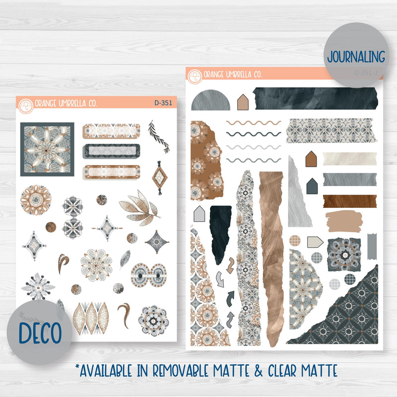 Neutral Florals And Shapes | Weekly Planner Kit Stickers | Serenity | 351-001