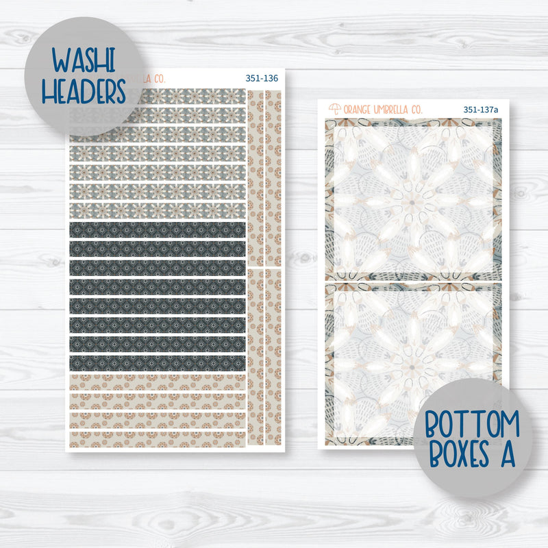 Neutral Florals And Shapes | 7x9 Daily Duo Planner Kit Stickers | Serenity | 351-131