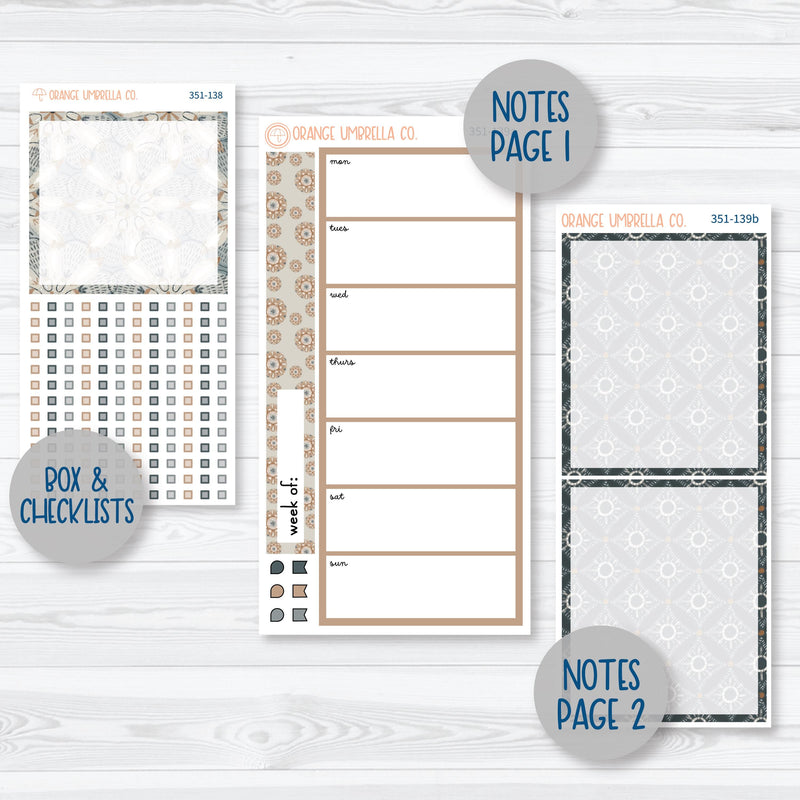 Neutral Florals And Shapes | 7x9 Daily Duo Planner Kit Stickers | Serenity | 351-131