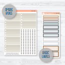 Neutral Florals And Shapes | A5 Plum Daily Planner Kit Stickers | Serenity | 351-141