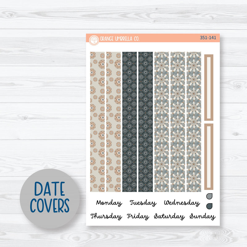 Neutral Florals And Shapes | A5 Plum Daily Planner Kit Stickers | Serenity | 351-141