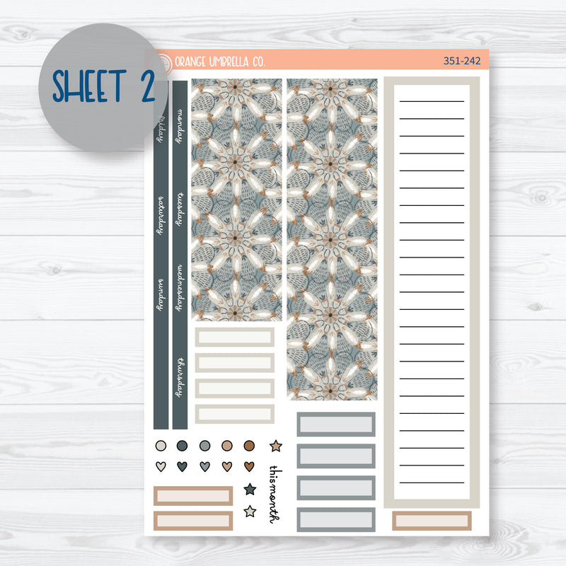 Neutral Florals And Shapes | A5 EC Monthly & Dashboard Planner Kit Stickers | Serenity | 351-241