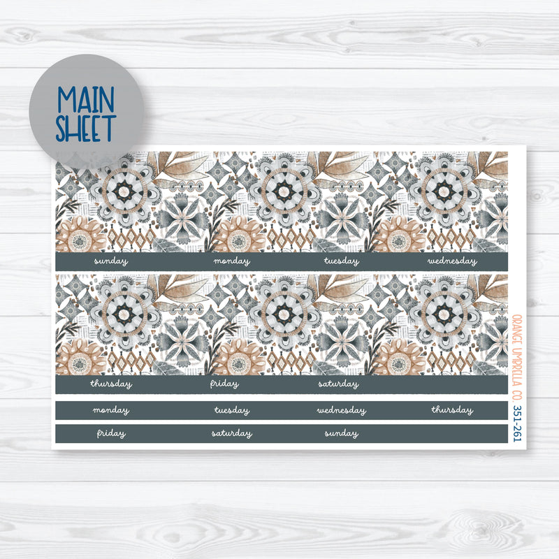 Neutral Florals And Shapes | 8.5 ECLP Monthly Planner Kit Stickers | Serenity | 351-261