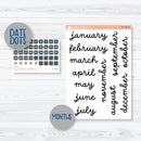 Neutral Florals And Shapes | Hobonichi Cousin Monthly Planner Kit Stickers | Serenity | 351-291