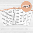 Dates of the Month Planner Stickers and Labels | F16 Script Clear Matte | B-736-741-BCM