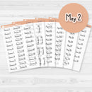 Dates of the Month Planner Stickers and Labels | F16 Print Clear Matte | B-748-753-BCM