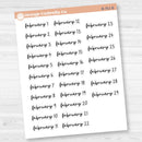 Dates of the Month Planner Stickers and Labels | FC17 Script | B-760-765-B