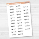 Dates of the Month Planner Stickers and Labels | FC17 Script | B-760-765-B
