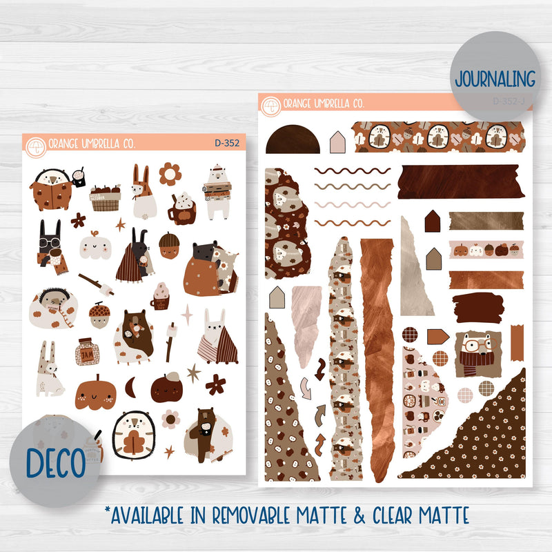 Winter Animals Kit | Weekly Planner Kit Stickers | Hibernate | 352-001