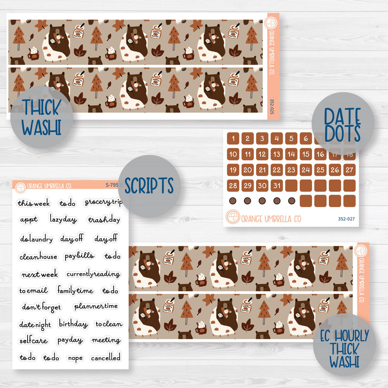 Winter Animals Kit | Weekly Add-On Planner Kit Stickers | Hiberate | 352-012