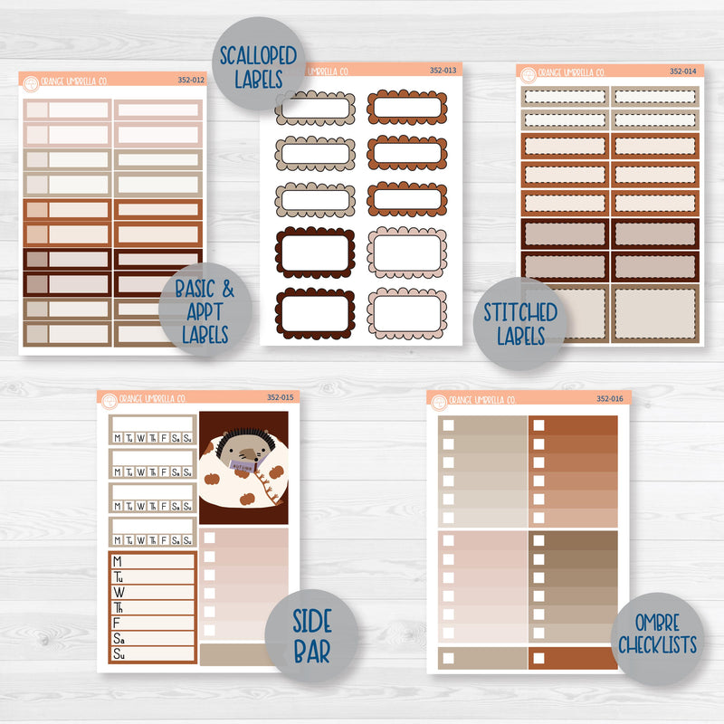 Winter Animals Kit | Weekly Add-On Planner Kit Stickers | Hiberate | 352-012