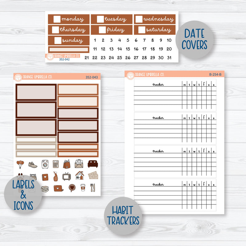 Winter Animals Kit | Plum Vertical Priorities 7x9 Planner Kit Stickers | Hibernate | 352-041