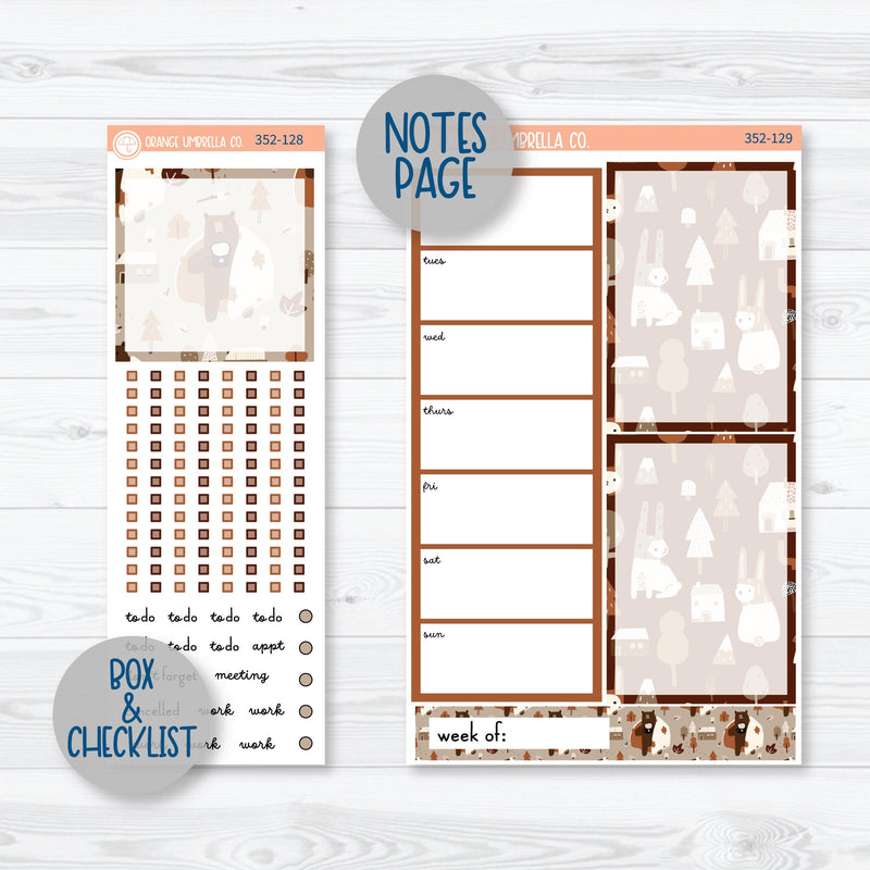 Winter Animals Kit | A5 Daily Duo Planner Kit Stickers | Hibernate | 352-121