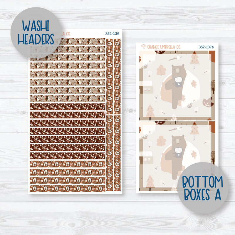 Winter Animals Kit | 7x9 Daily Duo Planner Kit Stickers | Hibernate | 352-131