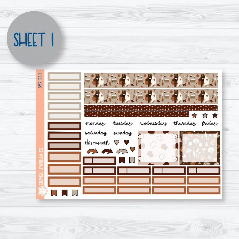 Winter Animals Kit | A5 Plum Monthly Planner Kit Stickers | Hibernate | 352-211