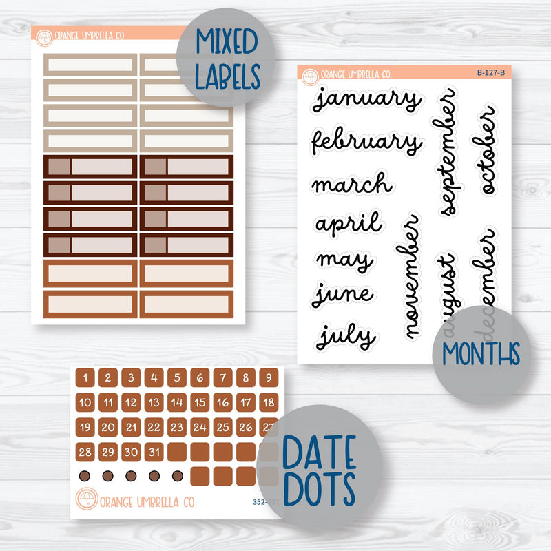 Winter Animals Kit | 7x9 Plum Monthly Planner Kit Stickers | Hibernate | 352-221