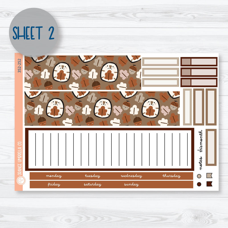 Winter Animals 7x9 ECLP Monthly & Dashboard Planner Kit Stickers | Hibernate | 352-251