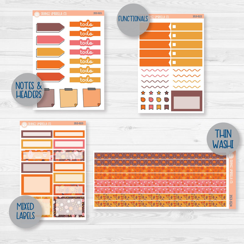 Autumn Vibes Kit | Weekly Add-On Planner Kit Stickers | Fall Around | 353-012