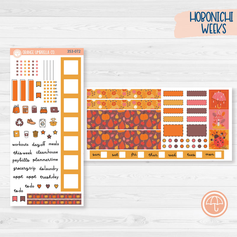 Autumn Vibes Kit | Hobonichi Weeks Planner Kit Stickers | Fall Around | 353-071