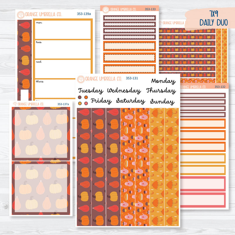 Autumn Vibes Kit | 7x9 Daily Duo Planner Kit Stickers | Fall Around | 353-131