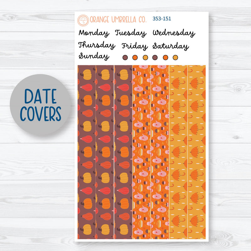 Autumn Vibes Kit | 7x9 Plum Daily Planner Kit Stickers | Fall Around | 353-151