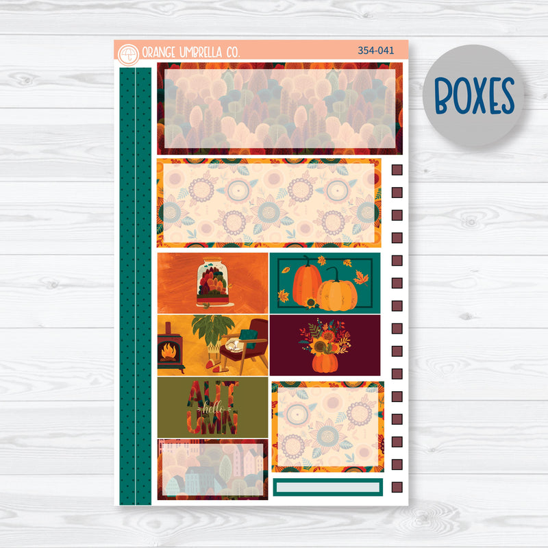 Fall Foliage Kit | Plum Vertical Priorities 7x9 Planner Kit Stickers | Autumn Jewels | 354-041