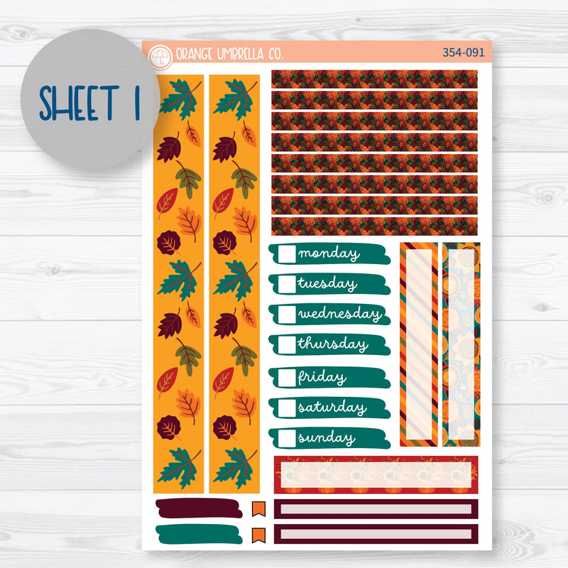 Fall Foliage Kit | 7x9 Compact Vertical Planner Kit Stickers | Autumn Jewels | 354-091