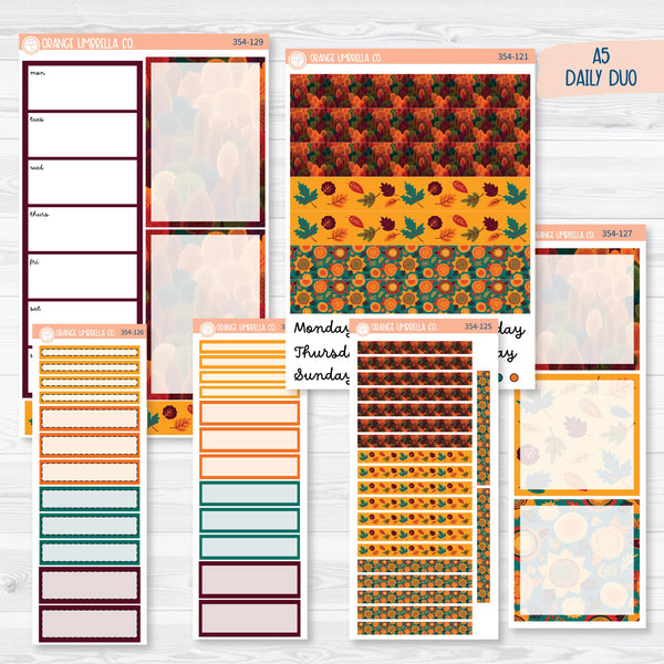 Fall Foliage Kit | A5 Daily Duo Planner Kit Stickers | Autumn Jewels | 354-121