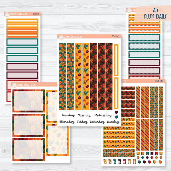 Fall Foliage Kit | A5 Plum Daily Planner Kit Stickers | Autumn Jewels | 354-141