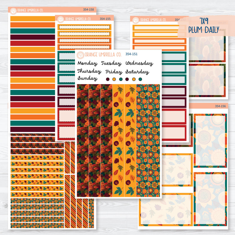 Fall Foliage Kit | 7x9 Plum Daily Planner Kit Stickers | Autumn Jewels | 354-151