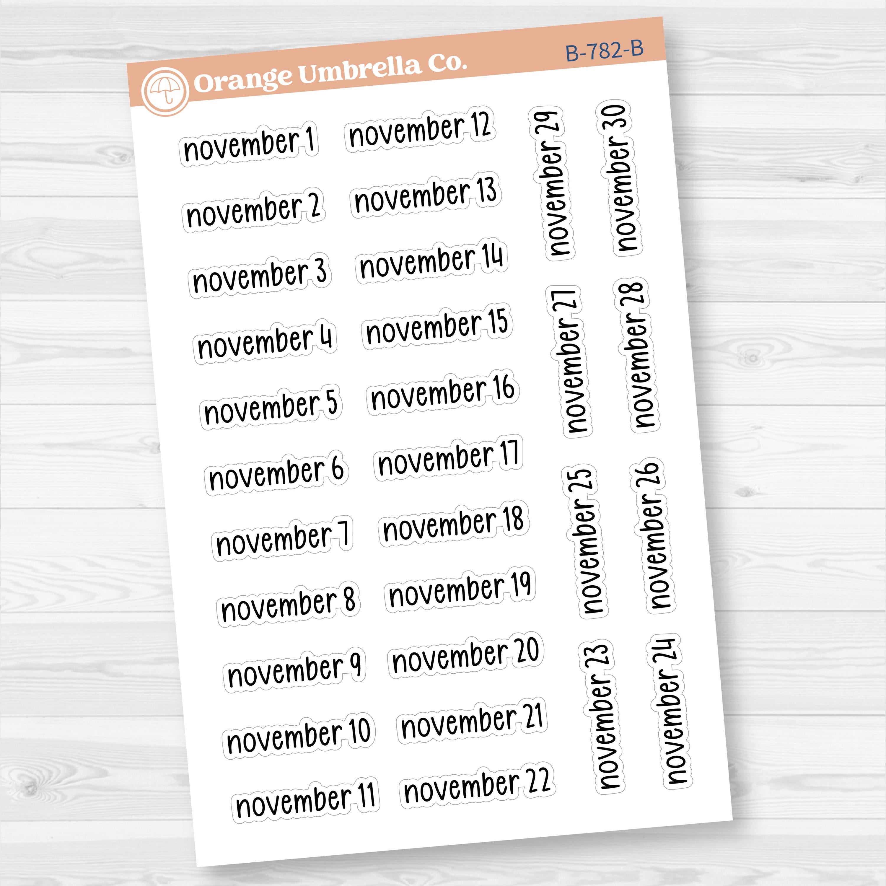 Dates of the Month Planner Stickers and Labels | F17 Print | B-778-783-B