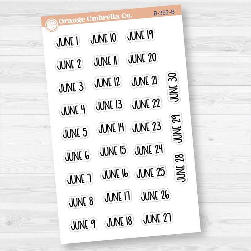 Dates of the Month Planner Stickers and Labels | F8 | B-387-392-B