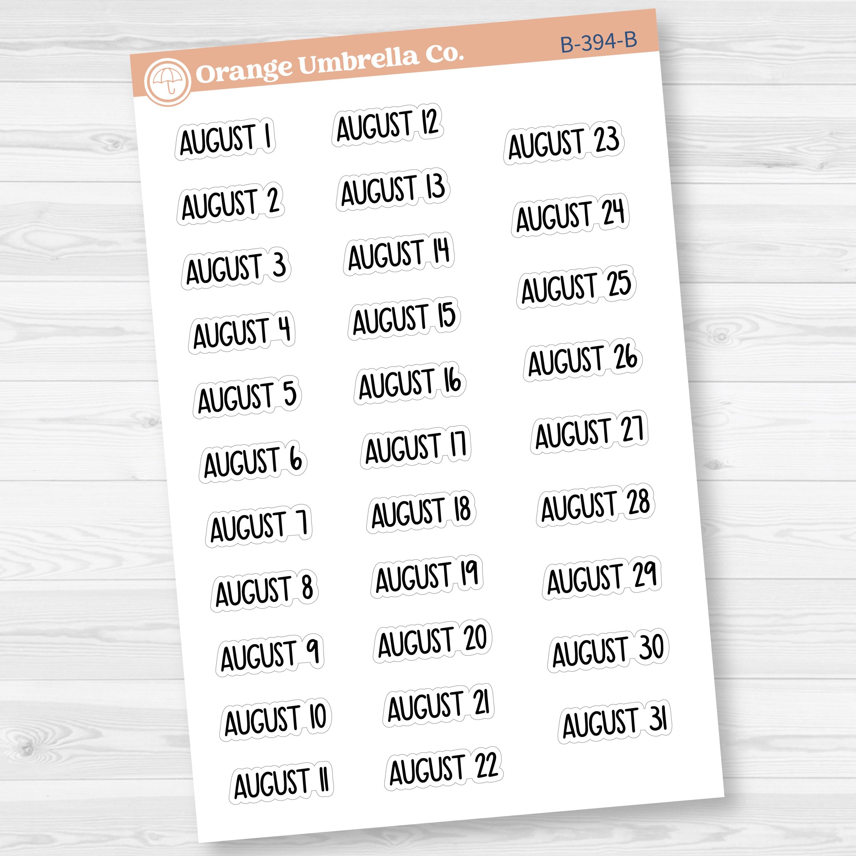 Dates of the Month Planner Stickers and Labels | F8 | B-393-398-B