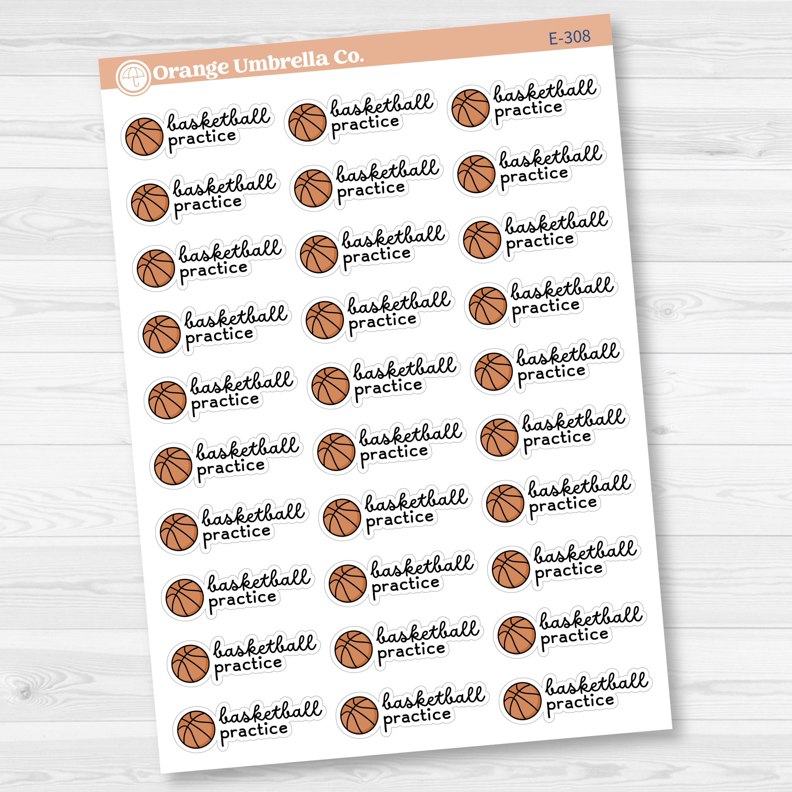 Basketball Practice Event Planner Stickers | F16 | E-308