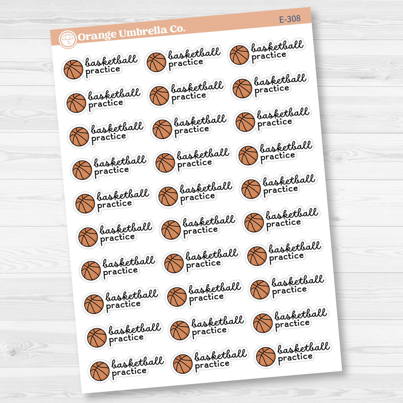 Basketball Practice Event Planner Stickers | F16 | E-308