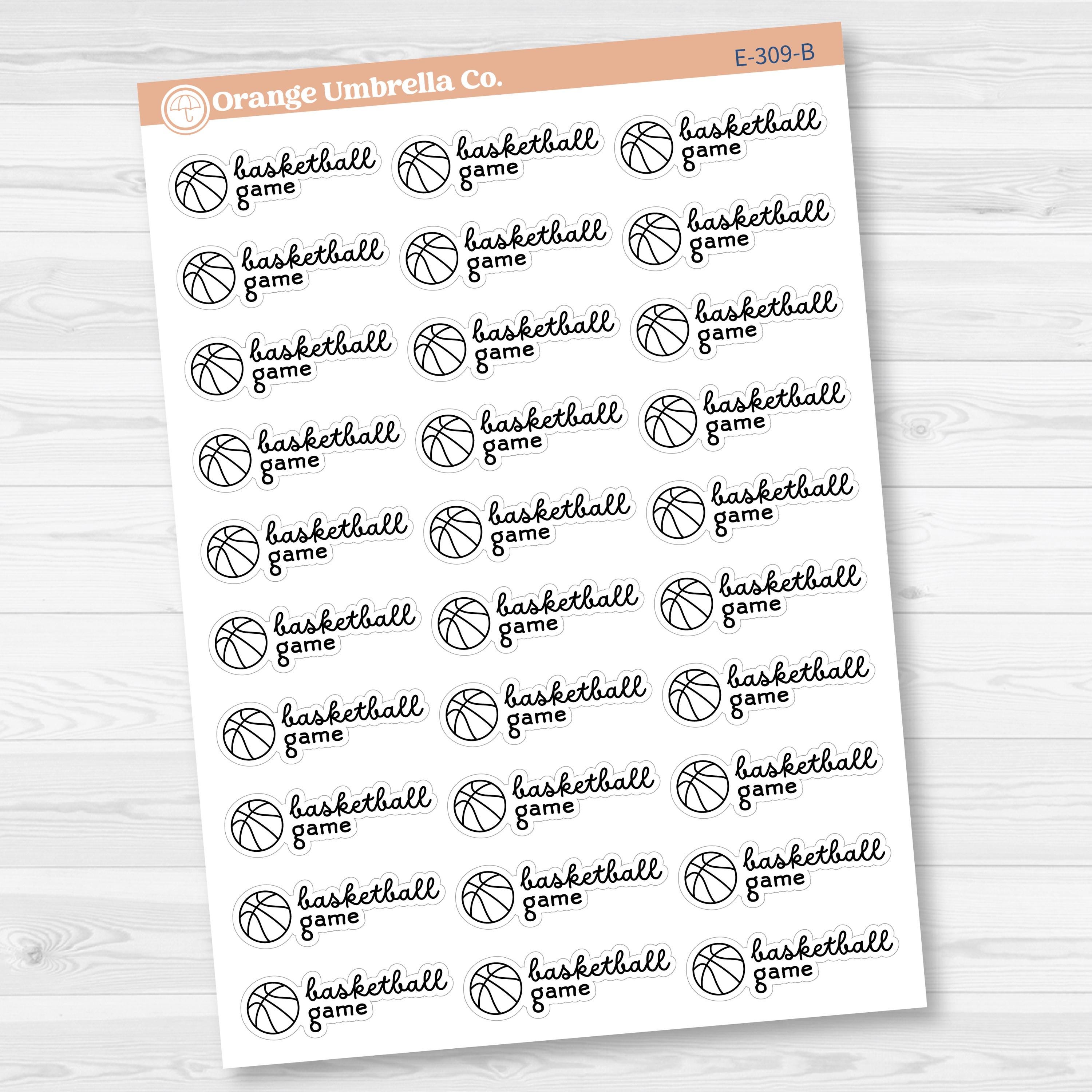 Basketball Game Event Planner Stickers | F16 | E-309