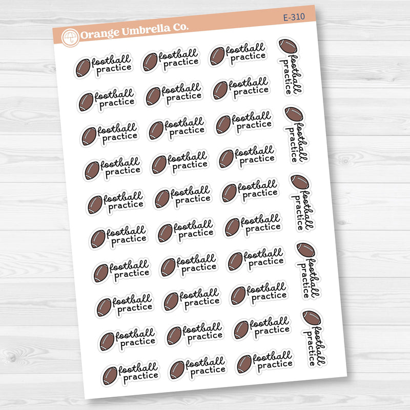 Football Practice Event Planner Stickers | F16 | E-310