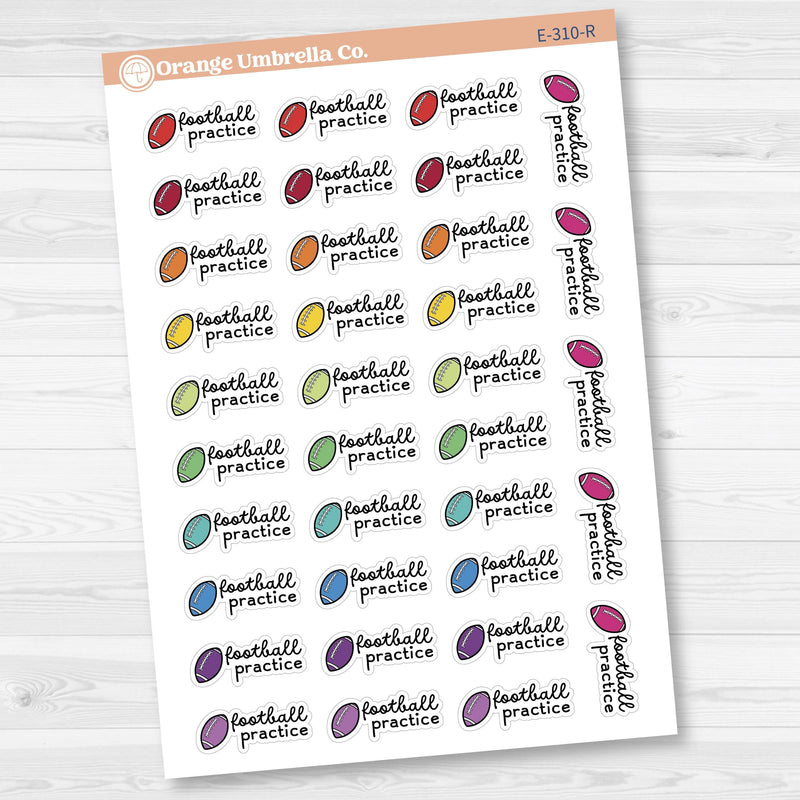 Football Practice Event Planner Stickers | F16 | E-310