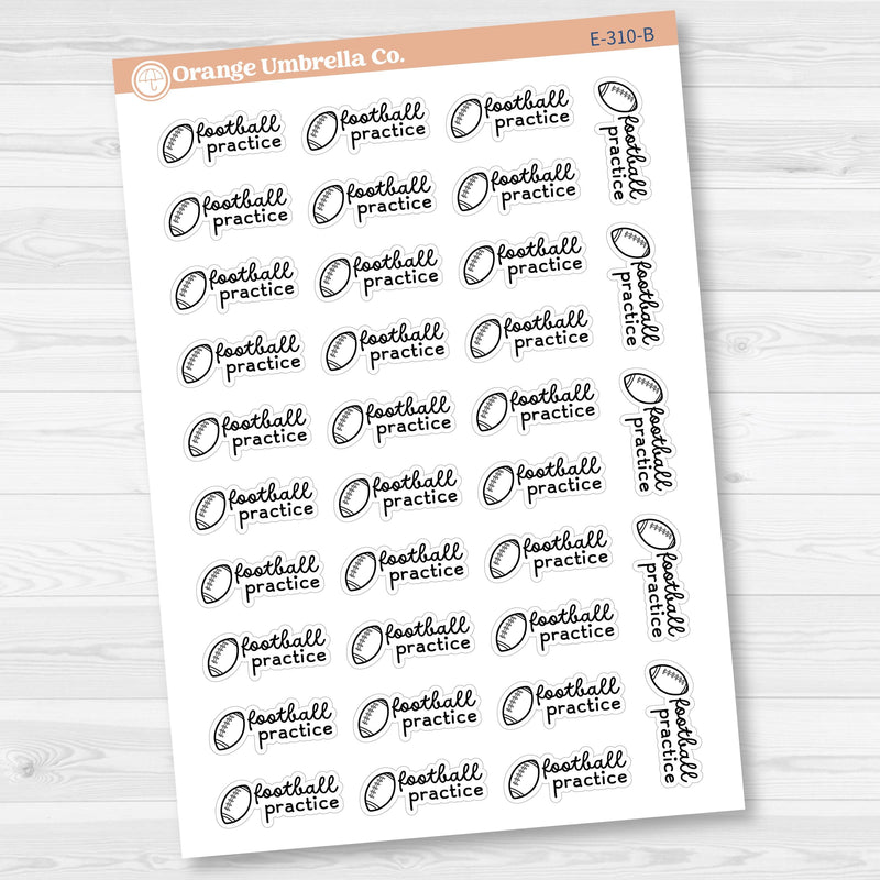 Football Practice Event Planner Stickers | F16 | E-310