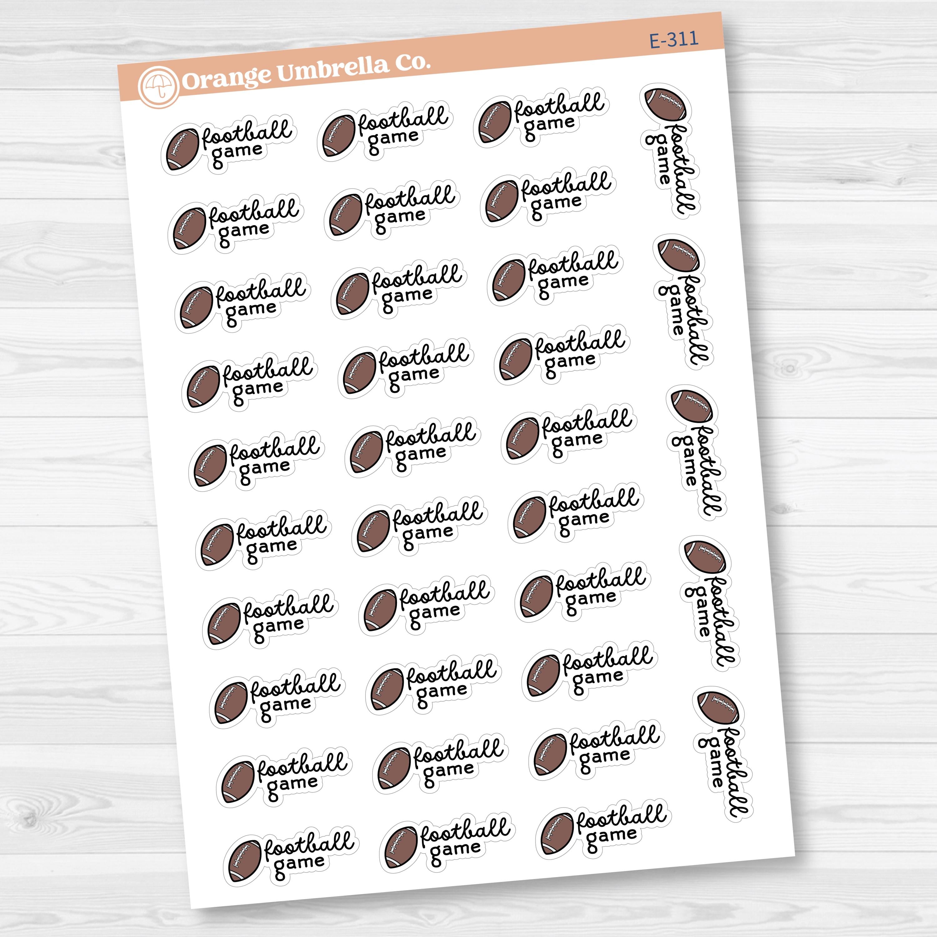 Football Game Event Planner Stickers | F16 | E-311