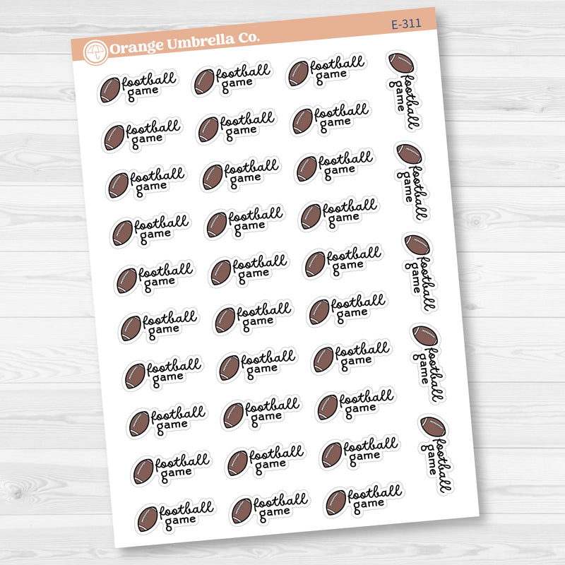 Football Game Event Planner Stickers | F16 | E-311