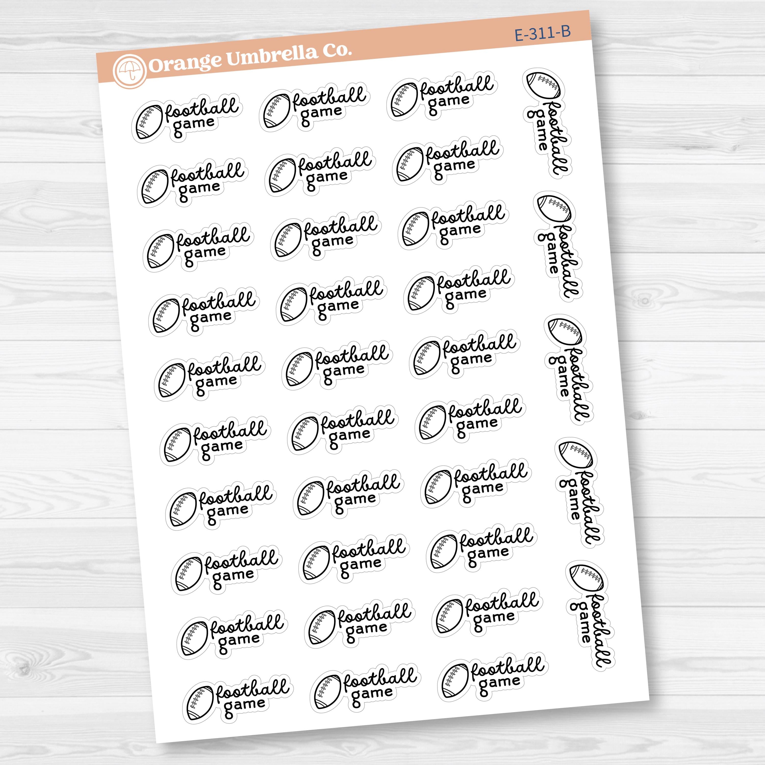 Football Game Event Planner Stickers | F16 | E-311