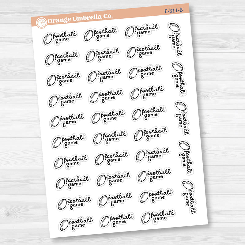 Football Game Event Planner Stickers | F16 | E-311