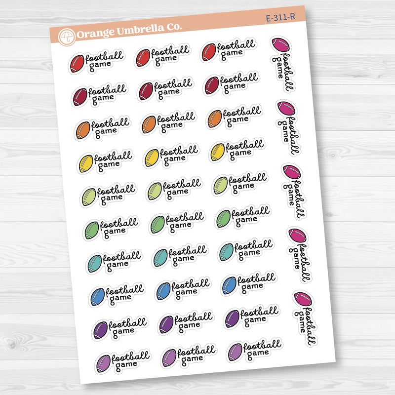 Football Game Event Planner Stickers | F16 | E-311